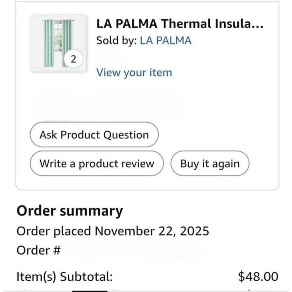 LA PALMA Thermal Insulated Blackout Curtains 52”W x 84”L (Pack of 2)